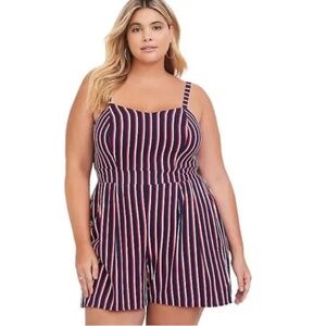 Torrid Striped Challis Romper Size 1X